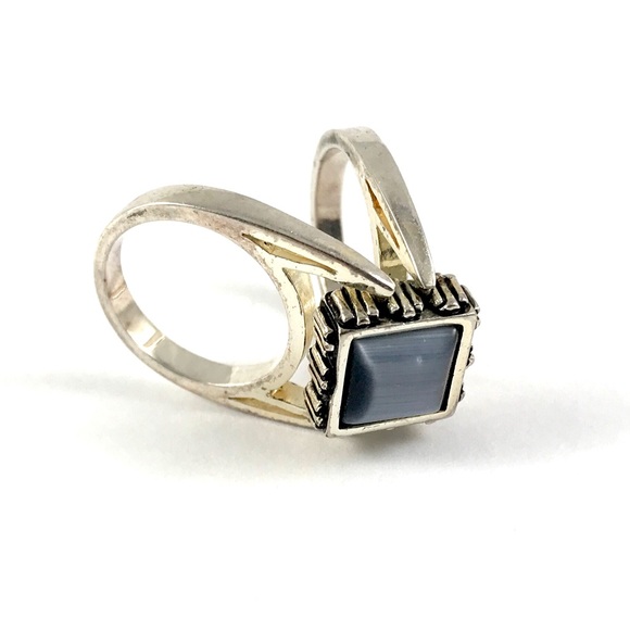 Silver Double Reversible Chrysoberyl Ring Size 7.5 - Picture 2 of 4